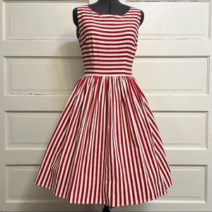 Collectif striped fit n flare dress - Medium- UK12
